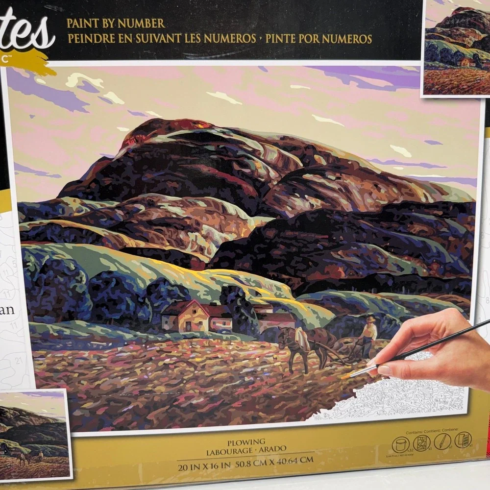 Plaid Creates Classic Smithsonian Paint by Number Plowing Horse 59781 20x16